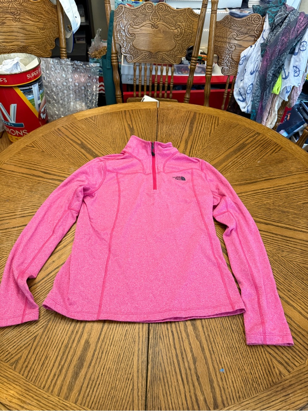 The North Face Women's Pink Half-Zip Fleece Pullover
